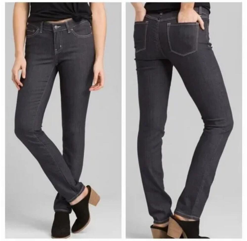 Prana Kayla Fitted Performance Jeans Gray Size 10 Organic Cotton‎ Outdoor